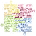 Word cloud autism awareness related Royalty Free Stock Photo