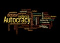 Word Cloud with AUTOCRACY concept, isolated on a black background Royalty Free Stock Photo