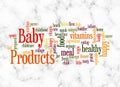 Word Cloud with BABY PRODUCTS concept create with text only Royalty Free Stock Photo