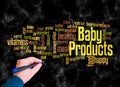 Word Cloud with BABY PRODUCTS concept create with text only Royalty Free Stock Photo