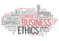 Word Cloud Business Ethics