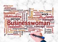 Word Cloud with BUSINESSWOMAN concept create with text only Royalty Free Stock Photo