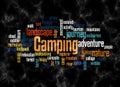 Word Cloud with CAMPING concept create with text only Royalty Free Stock Photo