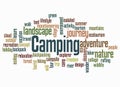 Word Cloud with CAMPING concept create with text only Royalty Free Stock Photo