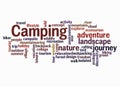 Word Cloud with CAMPING concept create with text only Royalty Free Stock Photo