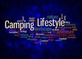 Word Cloud with CAMPING LIFESTYLE concept create with text only Royalty Free Stock Photo