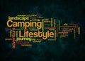 Word Cloud with CAMPING LIFESTYLE concept create with text only Royalty Free Stock Photo