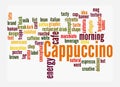 Word Cloud with CAPPUCCINO concept, isolated on a white background