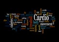 Word Cloud with CARDIO concept, isolated on a black background