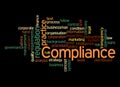 Word Cloud with COMPLIANCE concept Royalty Free Stock Photo