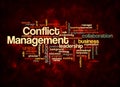 Word Cloud with CONFLICT MANAGEMENT concept create with text only Royalty Free Stock Photo