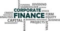 Word cloud - corporate finance