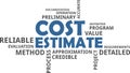 Word cloud - cost estimate Royalty Free Stock Photo