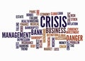 Word Cloud with CRISIS concept create with text only Royalty Free Stock Photo