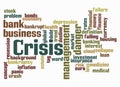 Word Cloud with CRISIS concept create with text only Royalty Free Stock Photo