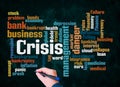 Word Cloud with CRISIS concept create with text only Royalty Free Stock Photo