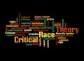 Word Cloud with Critical Race Theory concept, isolated on a black background Royalty Free Stock Photo