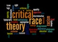 Word Cloud with Critical Race Theory concept, isolated on a black background Royalty Free Stock Photo