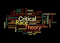 Word Cloud with Critical Race Theory concept, isolated on a black background Royalty Free Stock Photo