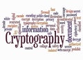 Word Cloud with CRYPTOGRAPHY concept create with text only Royalty Free Stock Photo