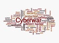 Word Cloud with CYBERWAR concept, isolated on a white background Royalty Free Stock Photo