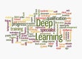 Word Cloud with DEEP LEARNING concept, isolated on a white background Royalty Free Stock Photo