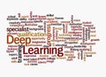 Word Cloud with DEEP LEARNING concept, isolated on a white background Royalty Free Stock Photo