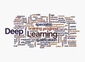 Word Cloud with DEEP LEARNING concept, isolated on a white background Royalty Free Stock Photo