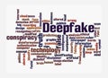 Word Cloud with DEEPFAKE concept, isolated on a white background Royalty Free Stock Photo