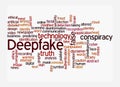 Word Cloud with DEEPFAKE concept, isolated on a white background Royalty Free Stock Photo