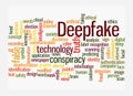 Word Cloud with DEEPFAKE concept, isolated on a white background Royalty Free Stock Photo