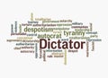 Word Cloud with DICTATOR concept, isolated on a white background Royalty Free Stock Photo