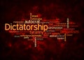 Word Cloud with DICTATORSHIP concept create with text only Royalty Free Stock Photo