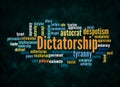 Word Cloud with DICTATORSHIP concept create with text only Royalty Free Stock Photo