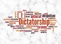 Word Cloud with DICTATORSHIP concept create with text only Royalty Free Stock Photo