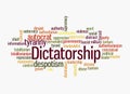 Word Cloud with DICTATORSHIP concept, isolated on a white background