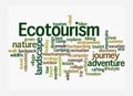 Word Cloud with ECOTOURISM concept, isolated on a white background