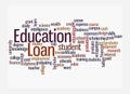 Word Cloud with EDUCATION LOAN concept, isolated on a white background Royalty Free Stock Photo