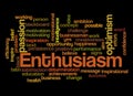 Word Cloud with ENTHUSIASM concept Royalty Free Stock Photo
