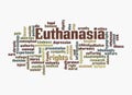 Word Cloud with EUTHANASIA concept, isolated on a white background Royalty Free Stock Photo