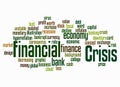 Word Cloud with FINANCIAL CRISIS concept, create with text only Royalty Free Stock Photo