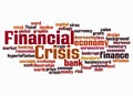 Word Cloud with FINANCIAL CRISIS concept, create with text only Royalty Free Stock Photo