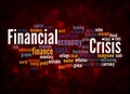 Word Cloud with FINANCIAL CRISIS concept, create with text only Royalty Free Stock Photo