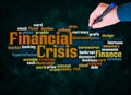 Word Cloud with FINANCIAL CRISIS concept, create with text only Royalty Free Stock Photo