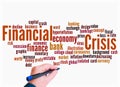 Word Cloud with FINANCIAL CRISIS concept, create with text only Royalty Free Stock Photo