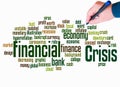 Word Cloud with FINANCIAL CRISIS concept, create with text only Royalty Free Stock Photo