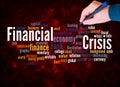 Word Cloud with FINANCIAL CRISIS concept, create with text only Royalty Free Stock Photo