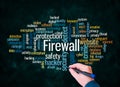 Word Cloud with FIREWALL concept create with text only Royalty Free Stock Photo