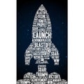 Using terms related to space travel and success, such as launch, blastoff, Royalty Free Stock Photo