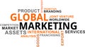 Word cloud - global marketing Royalty Free Stock Photo